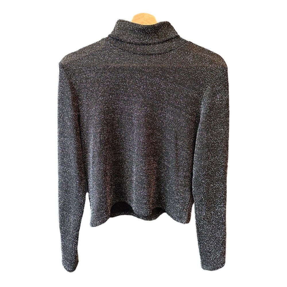 divided H&M sparkly glitter metallic turtleneck large slim fit womens